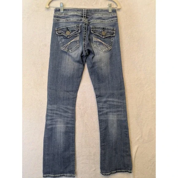 Stetson Hollywood Women's Size 0 Bootcut Jeans Regular Blue Distressed - Picture 6 of 10